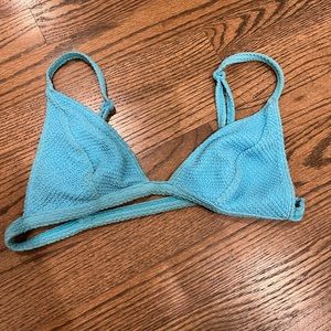 LA HEARTS SMALL BLUE BIKINI TOP